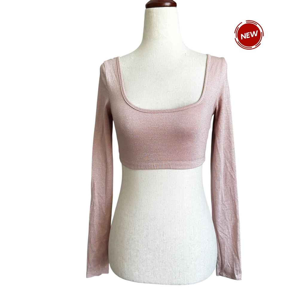48-9 Adika Pink Metallic Crop Top Women's Size Small NWT | 48-9